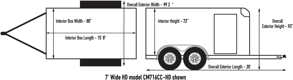 Custom Cargo 7 Wide Heavy Duty Diagram